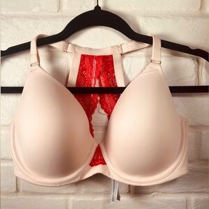 NWT Soma Embraceable Geo Lace
Racerback Full Coverage Bra 34DDD Porcelain #0358